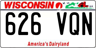 WI license plate 626VQN