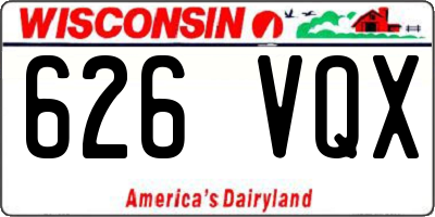 WI license plate 626VQX