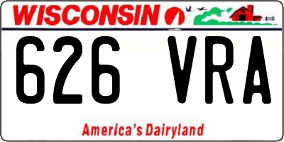 WI license plate 626VRA