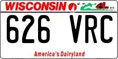 WI license plate 626VRC