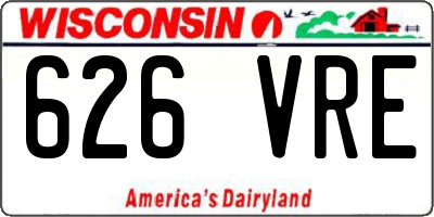 WI license plate 626VRE
