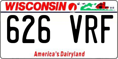 WI license plate 626VRF