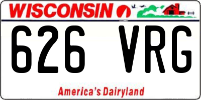 WI license plate 626VRG