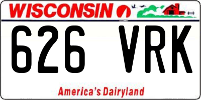 WI license plate 626VRK