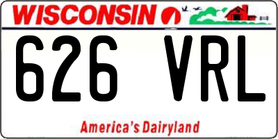 WI license plate 626VRL