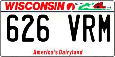 WI license plate 626VRM