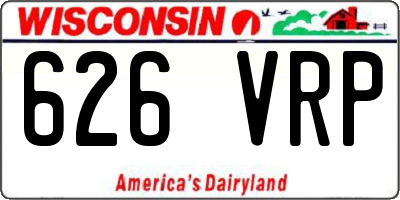 WI license plate 626VRP