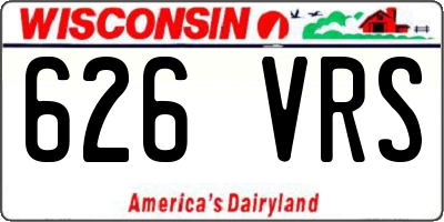 WI license plate 626VRS