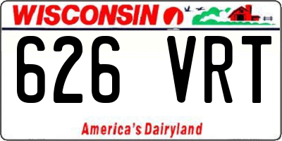 WI license plate 626VRT