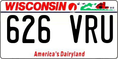 WI license plate 626VRU