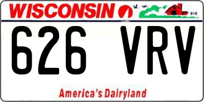 WI license plate 626VRV