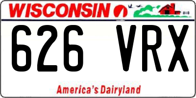 WI license plate 626VRX