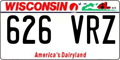 WI license plate 626VRZ