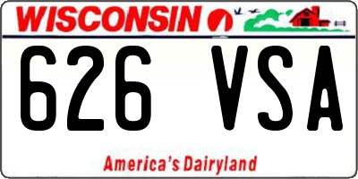 WI license plate 626VSA