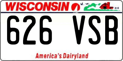 WI license plate 626VSB
