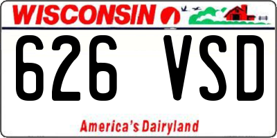 WI license plate 626VSD