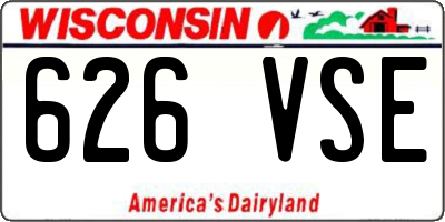 WI license plate 626VSE