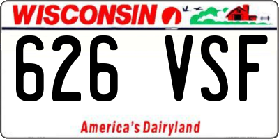 WI license plate 626VSF