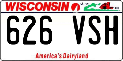 WI license plate 626VSH