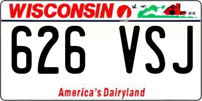WI license plate 626VSJ