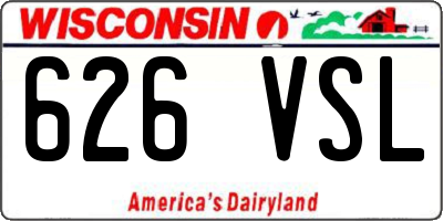 WI license plate 626VSL