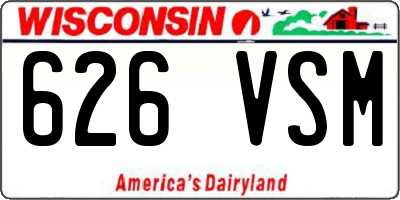 WI license plate 626VSM