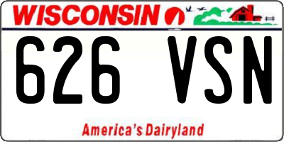 WI license plate 626VSN