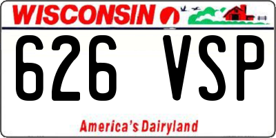 WI license plate 626VSP