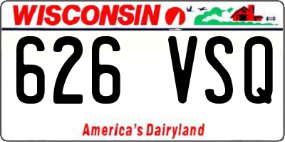 WI license plate 626VSQ