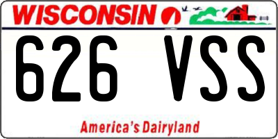 WI license plate 626VSS