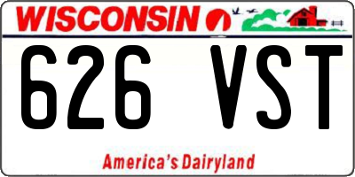 WI license plate 626VST