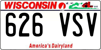 WI license plate 626VSV
