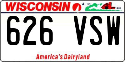 WI license plate 626VSW