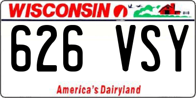 WI license plate 626VSY