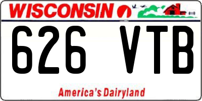 WI license plate 626VTB