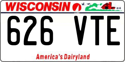 WI license plate 626VTE