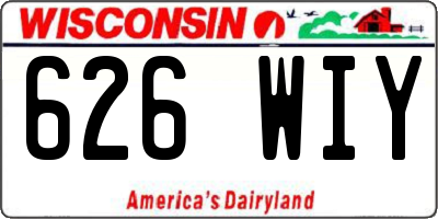 WI license plate 626WIY