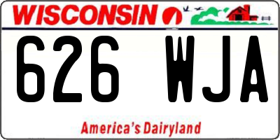 WI license plate 626WJA