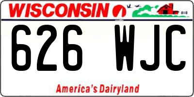 WI license plate 626WJC