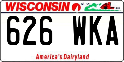 WI license plate 626WKA