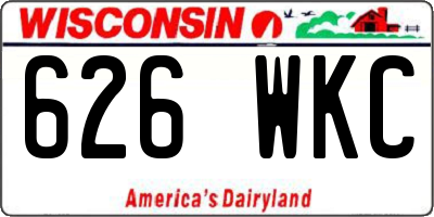 WI license plate 626WKC