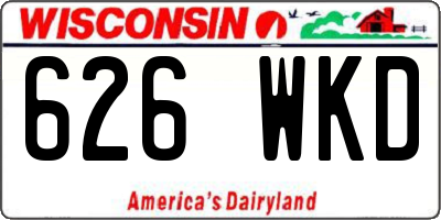 WI license plate 626WKD