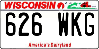 WI license plate 626WKG