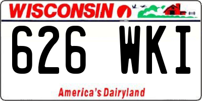 WI license plate 626WKI