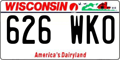 WI license plate 626WKO