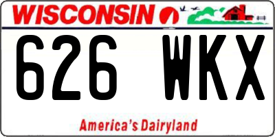 WI license plate 626WKX