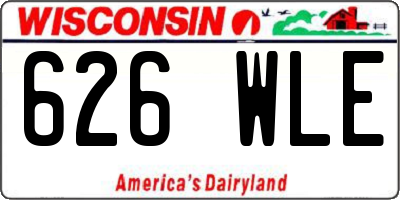 WI license plate 626WLE