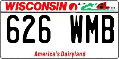 WI license plate 626WMB
