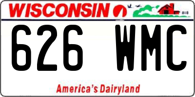 WI license plate 626WMC