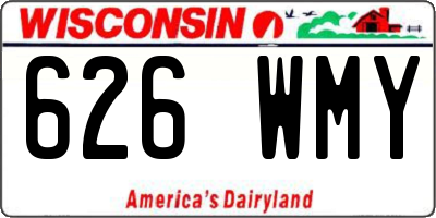 WI license plate 626WMY